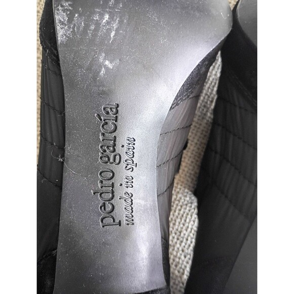 Pedro Garcia Lady Stack Rizzo Heels Size EU 41 Black Suede Lace-Up Booties 16902 - Picture 11 of 11